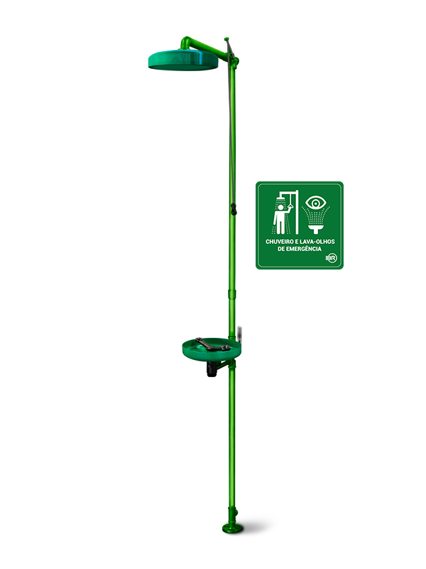 Chuveiro e Lava Olhos  de Emergência Bacia ABS